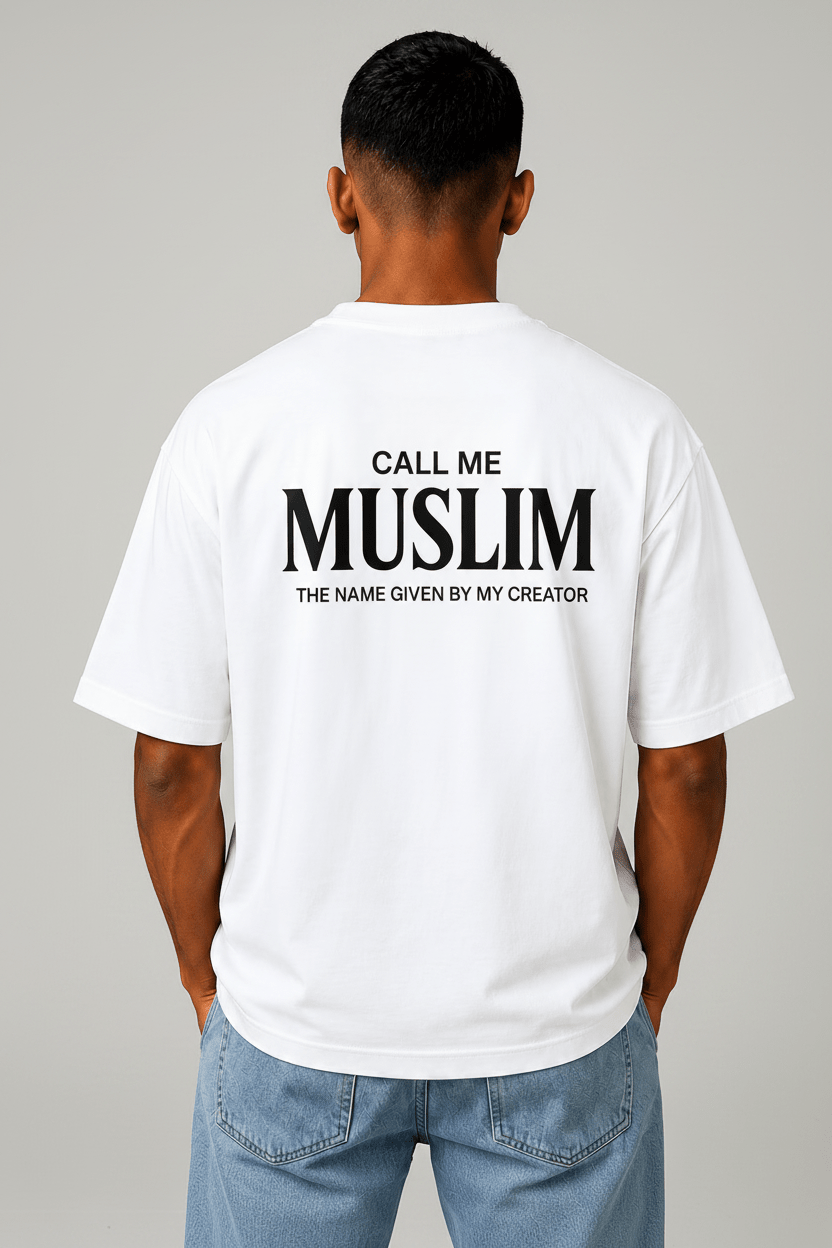 Call Me Muslim Oversized T-Shirt | Premium Islamic Streetwear | 240 GSM Cotton - Desertwear.in