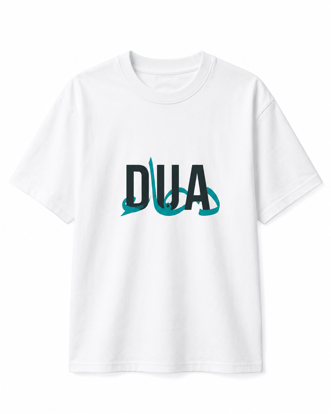 Desertwear DUA Islamic Calligraphy Oversized T-Shirt | White | 240 GSM French Terry Cotton - Desertwear.in