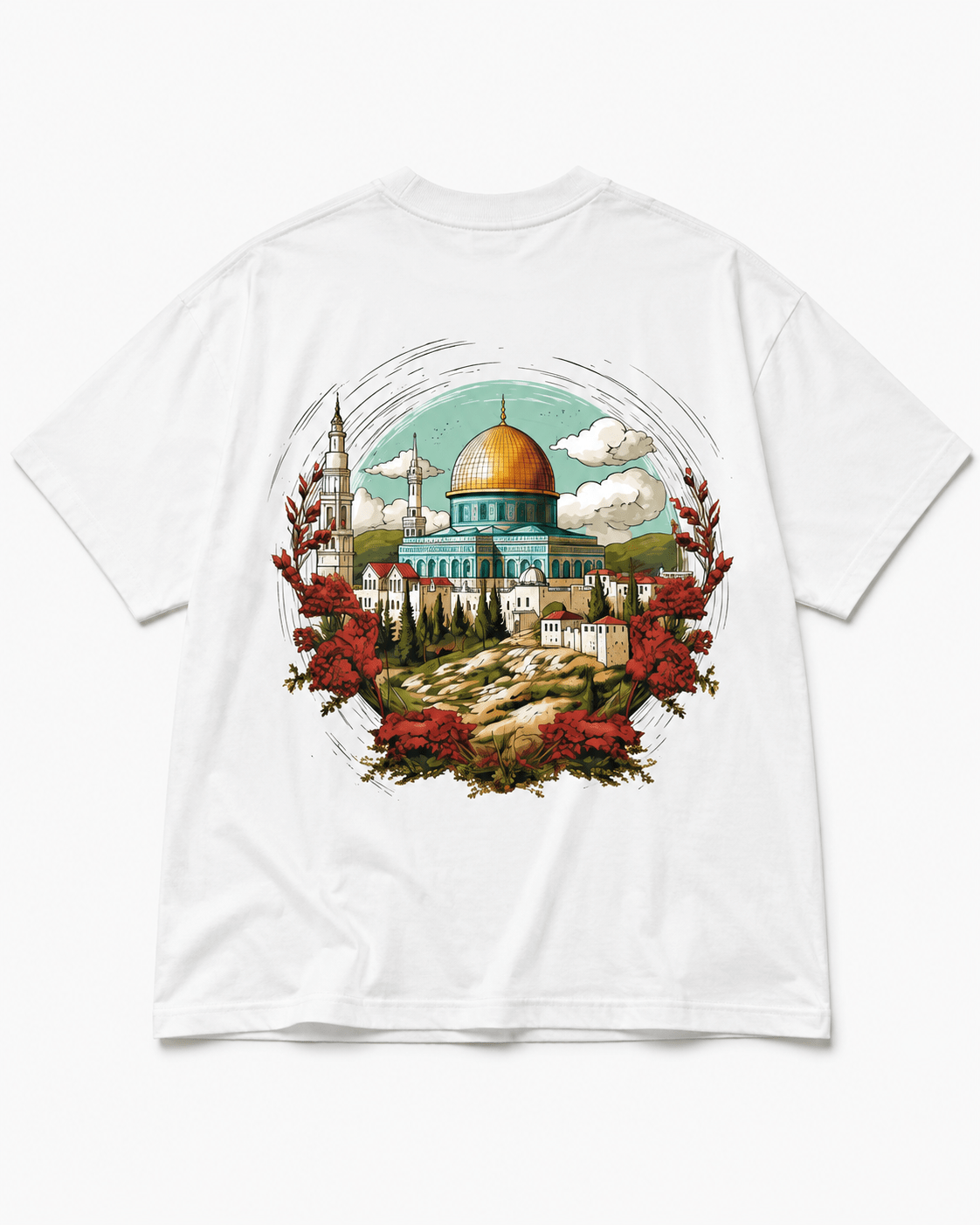 Islamic Dome of the Rock Oversized T-Shirt | Premium Muslim Streetwear - Desertwear.in