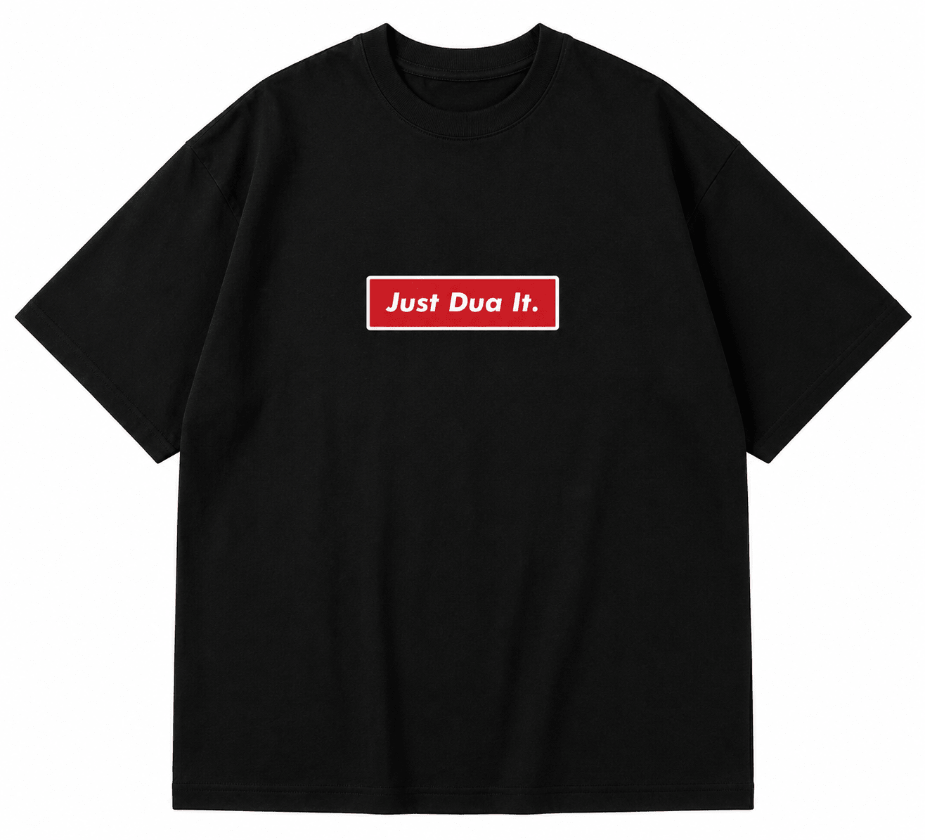 Just Dua It Islamic Oversized T-Shirt for Men | Black | 240 GSM French Terry | Desertwear India - Desertwear.in