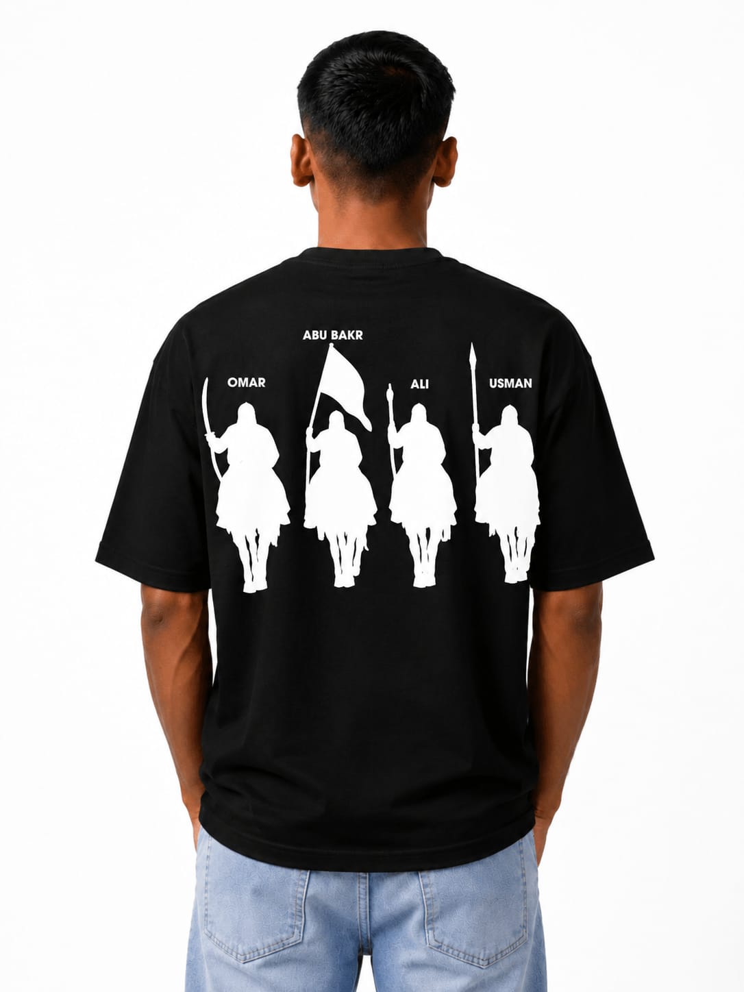 SAHABA Oversized T-Shirt | Premium Islamic Streetwear | White Edition | 240 GSM Cotton - Desertwear.in