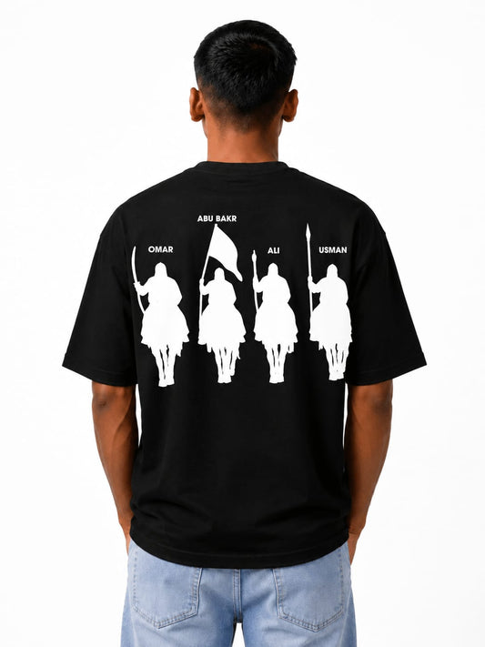 SAHABA Oversized T-Shirt | Premium Islamic Streetwear | White Edition | 240 GSM Cotton - Desertwear.in