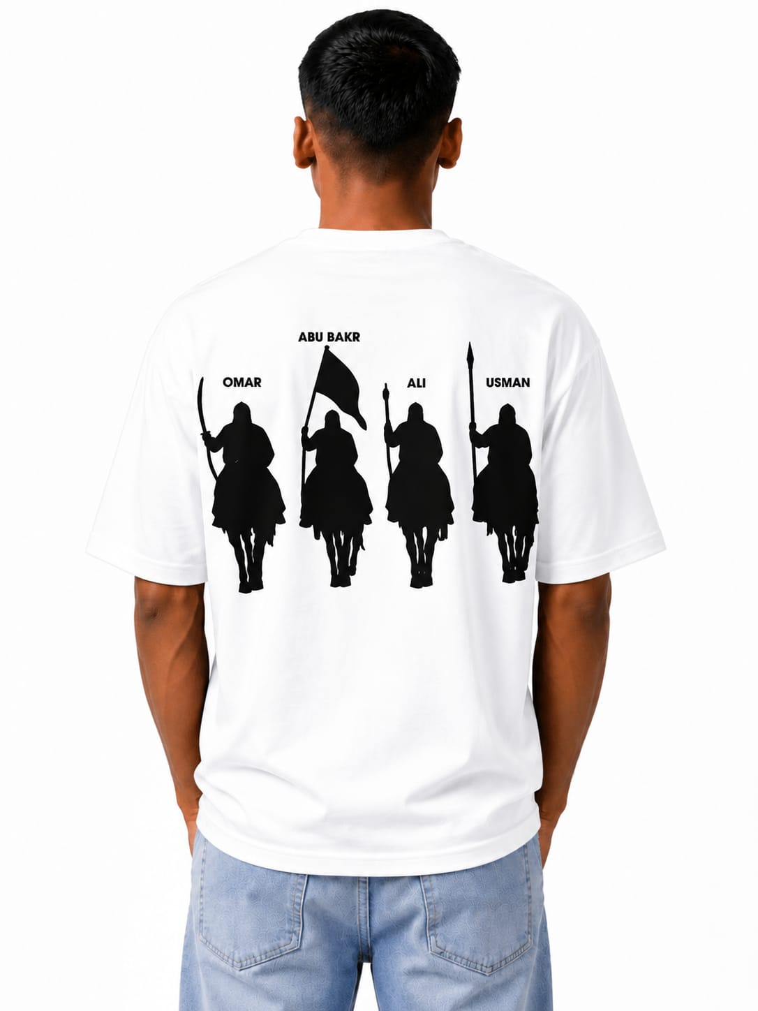 SAHABA Oversized T-Shirt | Premium Islamic Streetwear | White Edition | 240 GSM Cotton - Desertwear.in